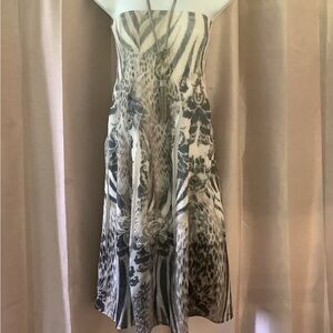 LAPIS ANIMAL PRINT STRAPLESS DRESS ONE SIZE